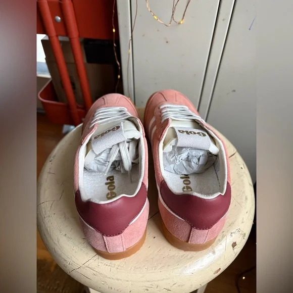 Gola Women's Elan Leather Sneaker Terracotta/ Off White/Red Ochre - Picture 12 of 16